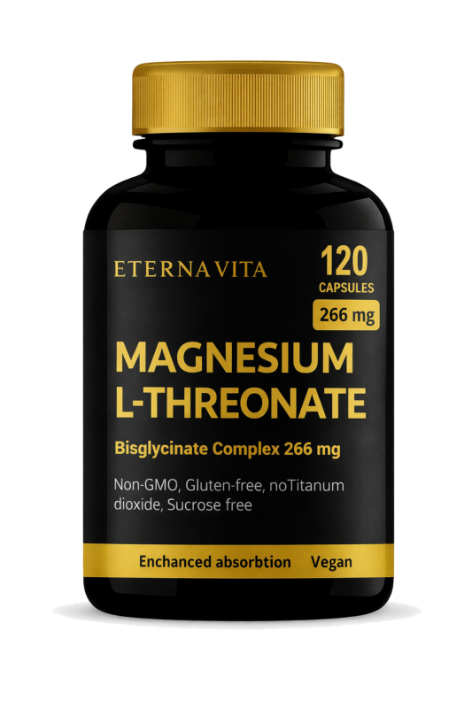 Doplňky stravy - Eterna Vita - Magnesium L-Threonate + Bisglycinate Complex 266 mg – 120 kapslí