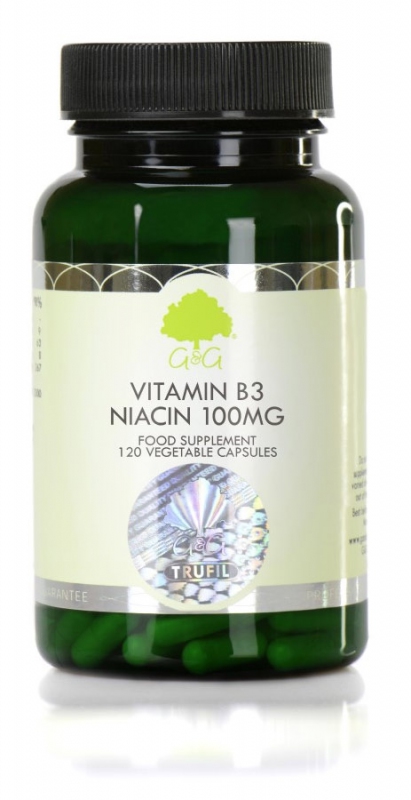 Značky - G&G Vitamins - Vitamin B3 Niacin 100 mg - 120 kapslí